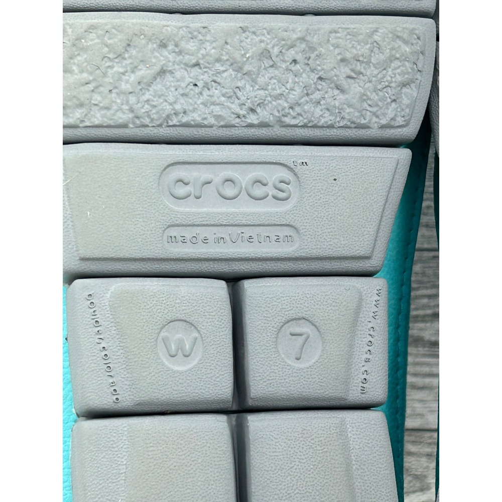 Crocs Women's Teal Canvas Ballet Flats Comfort Slip On Shoes Size 7 - Picture 10 of 10